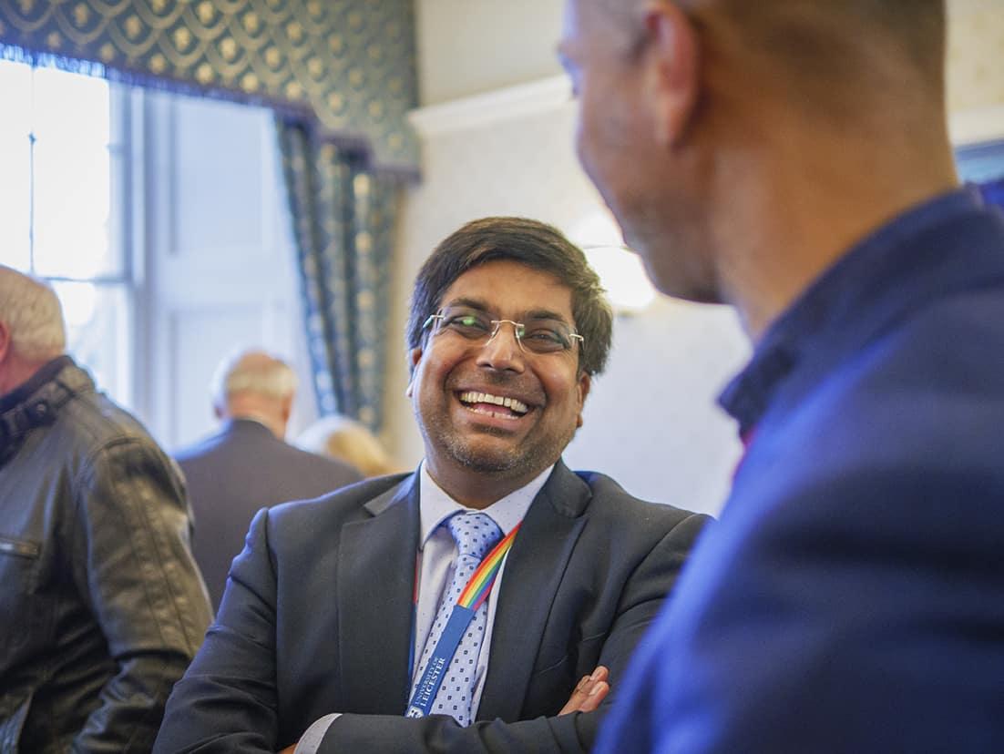 Professor Nishan Canagarajah at the Genetics Society event.