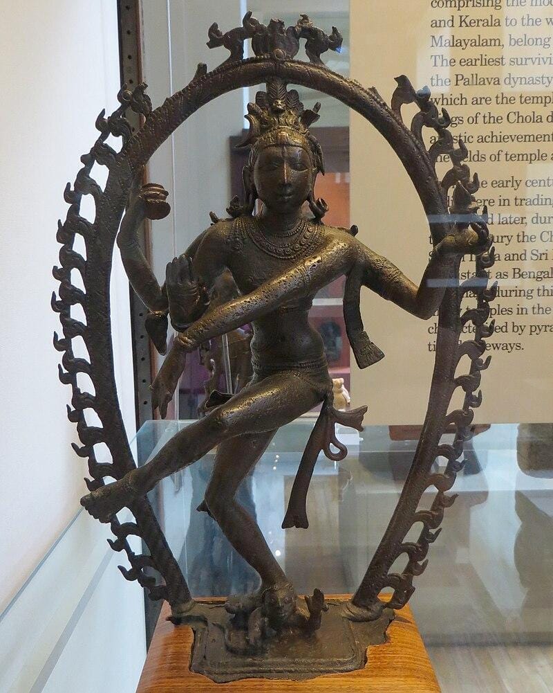 Figure 3A: The cosmic balance between creation (drum in the right palm) and dissolution (fire in the left palm) depicted in the form of dancing Shiva – Nataraja (Tanjavur, South India)