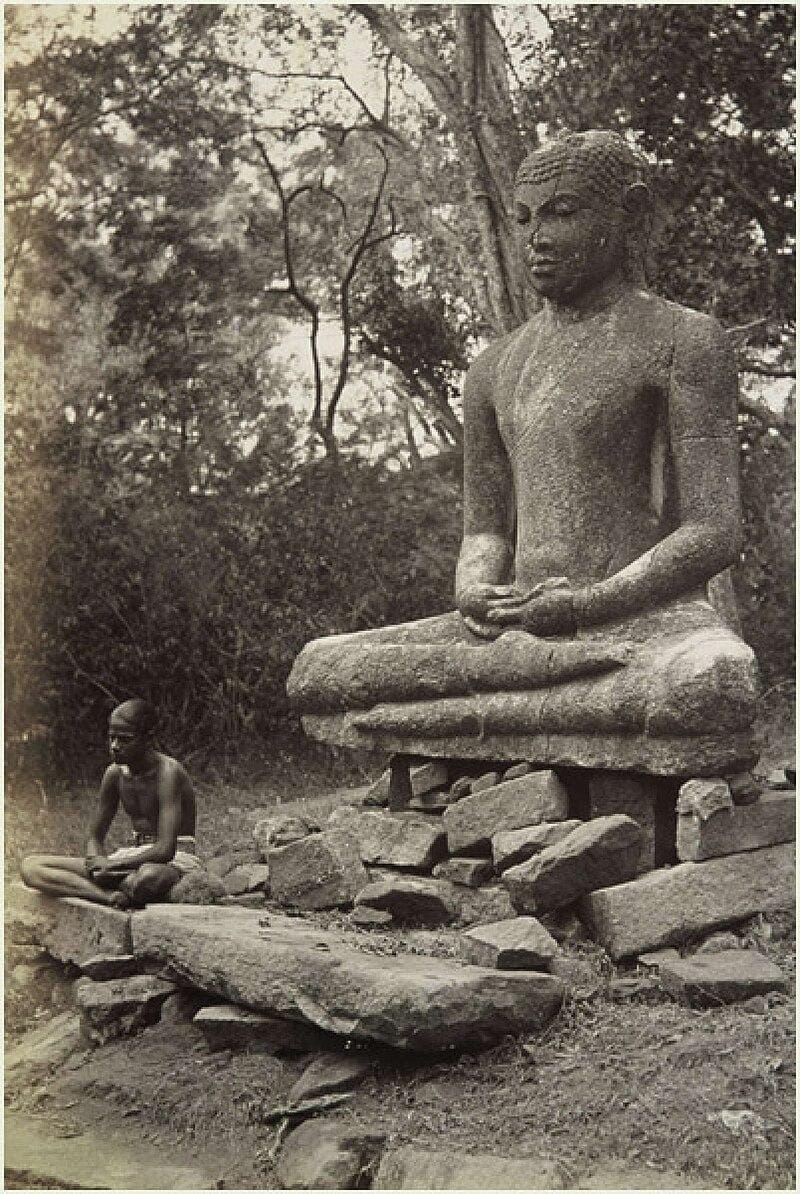 Figure 3B: The state of deep meditation where the limited self dissolves into a wider cosmic conscience – the lasting symbol of Buddhism (Anuradhapura, Sri Lanka). From Wikimedia Commons under the Creative Commons License