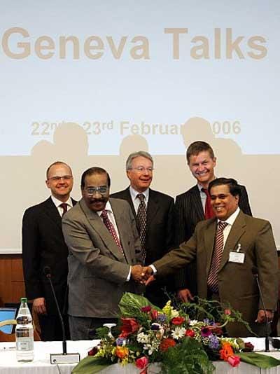 Erik Solheim during the Geneva talks in 2006.