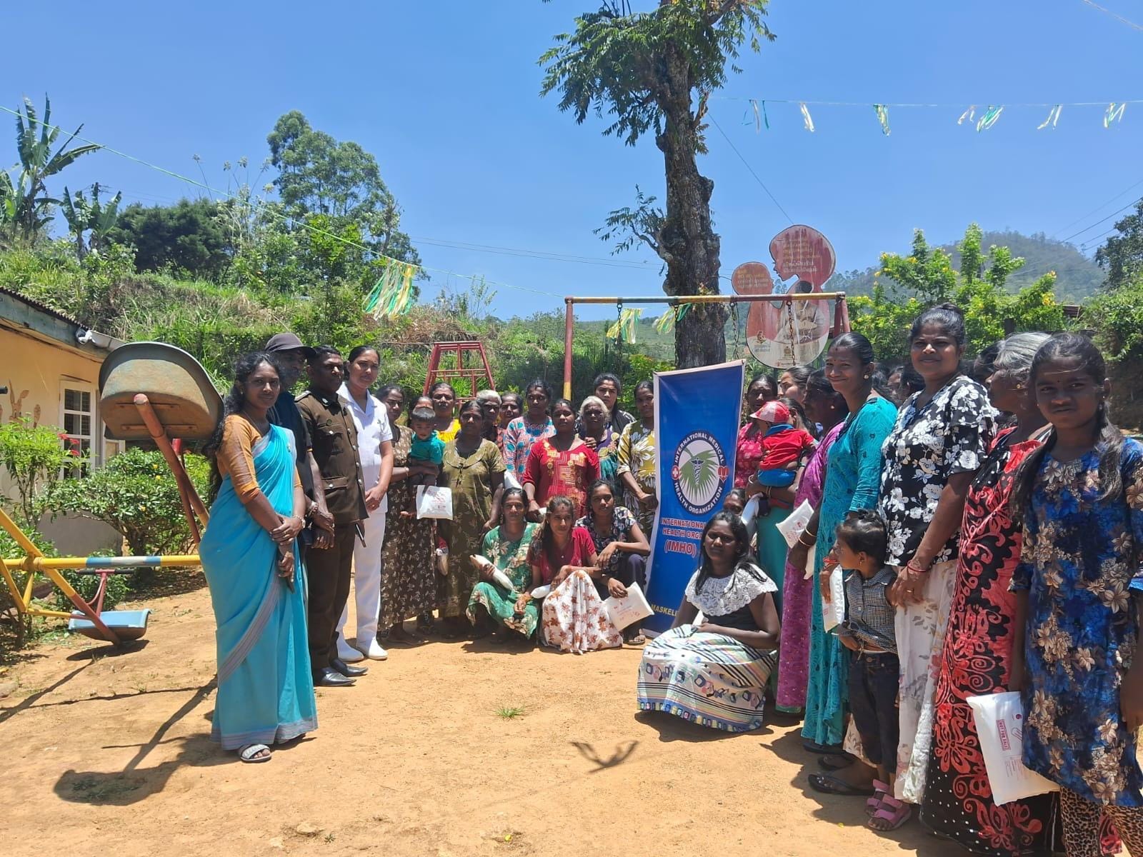 Distribution of sanitary pads in Sri Lanka’s upcountry region as part of an IMHO initiative.