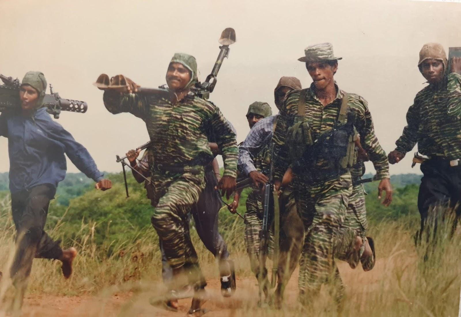 LTTE fighters who took part in counterattacks during Operation Jayasikurui — a Sri Lankan military campaign launched on May 13, 1997, whose name means “Certain Victory” in Sinhala.