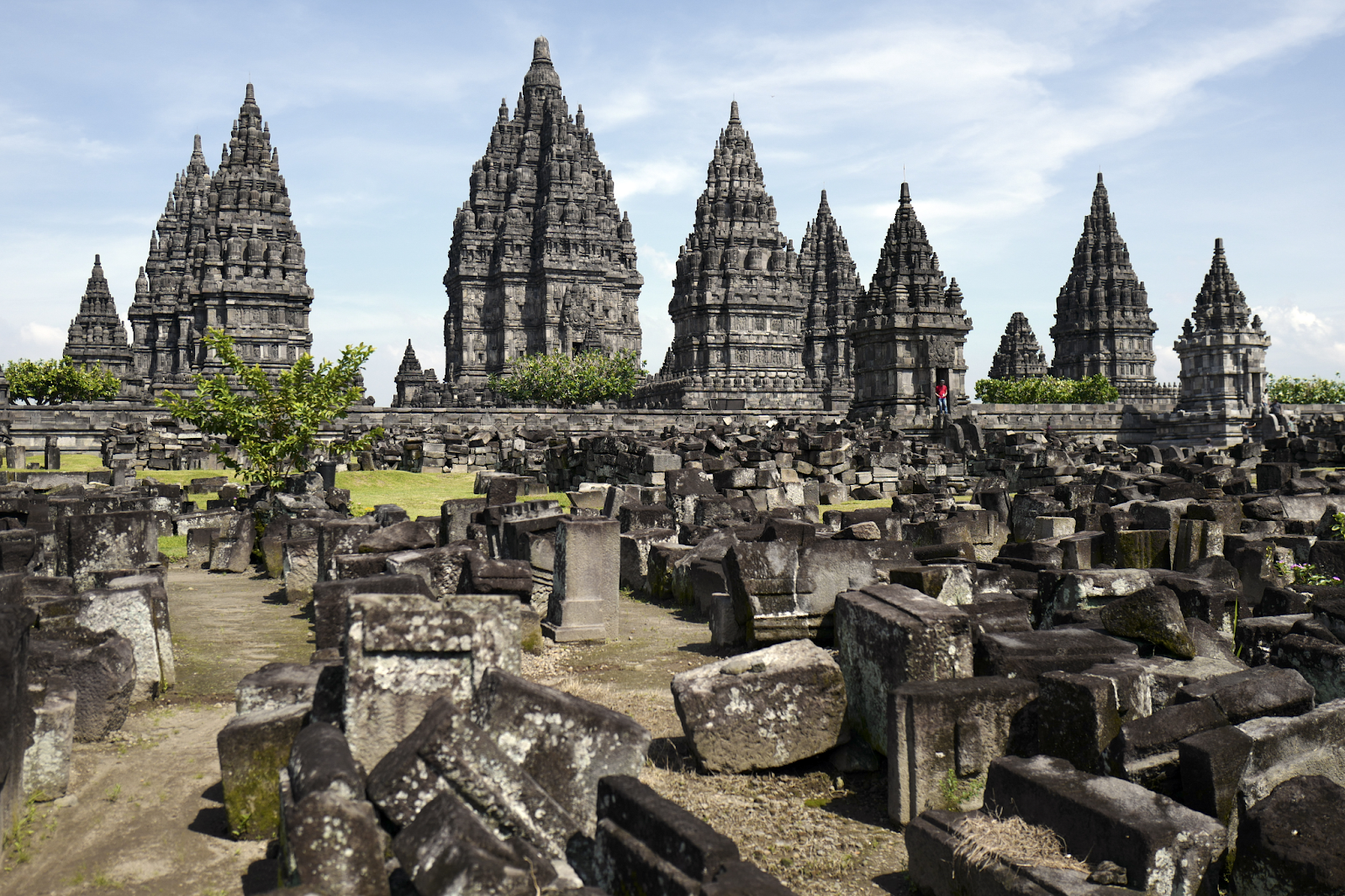 The towering spires of the Prambanan temple complex in central Java reflect the deep imprint of Indian—particularly Pallava—architectural and religious traditions that spread across Southeast Asia through trade, faith, and cultural exchange.